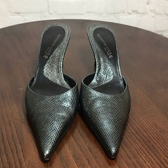 7 KENNETH COLE NEW YORK snakeskin embossed mules - Picture 7 of 9